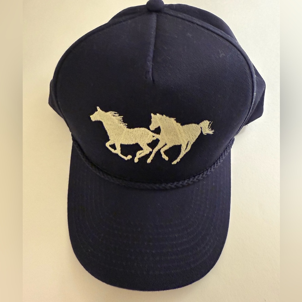 Kings Of Leon Mustangs Wild Horses Navy Blue Snapback Hat Never Worn
